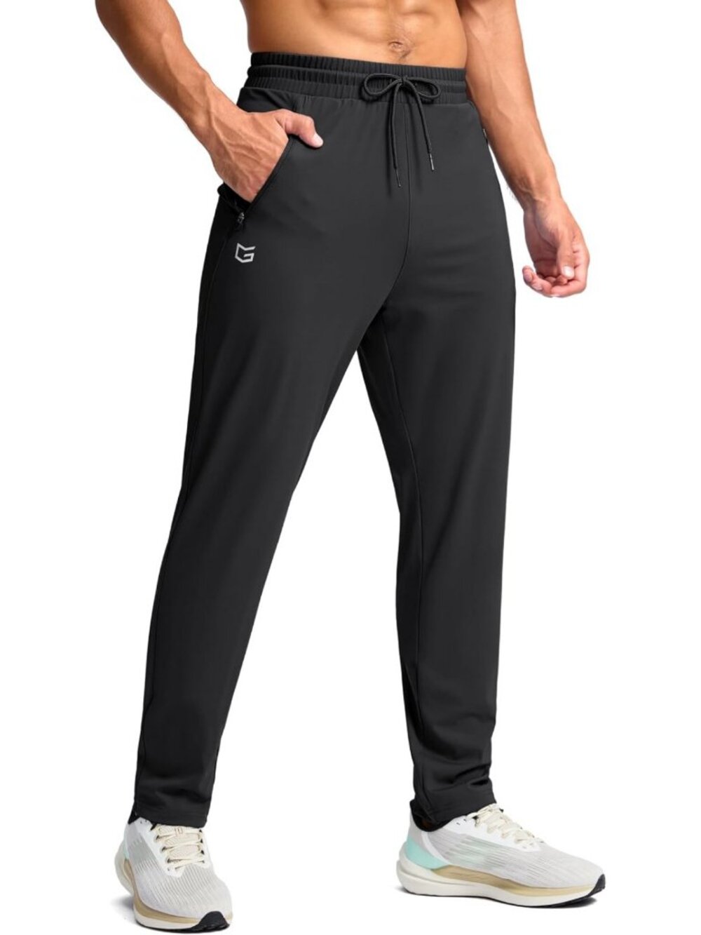Tall Sweatpants for Men - Stretch Joggers with Zipper Pockets, Athletic Workout